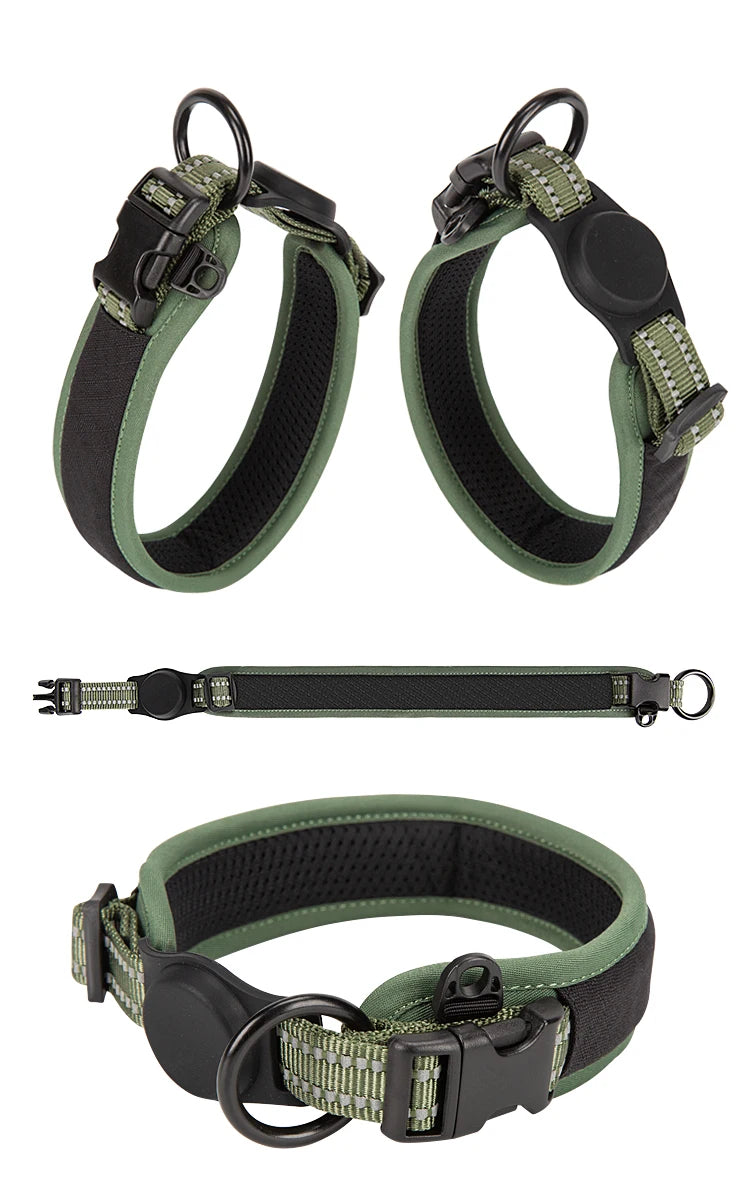 Collier pour Chien AirTag – Nylon Réfléchissant Ajustable